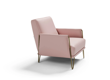 DILETTA - Leather armchair with armrests by Max Divani - view 3